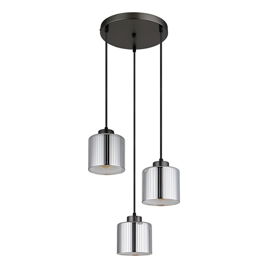 Globo - Candeeiro suspenso 3xE27/60W/230V cromado brilhante diâmetro 33 cm