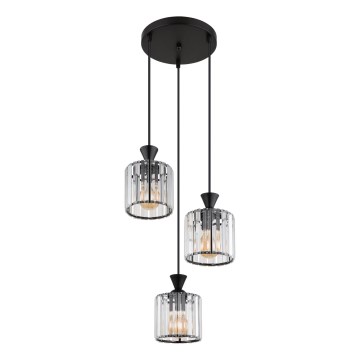 Globo - Candeeiro suspenso 3xE27/60W/230V diâmetro 32 cm preto