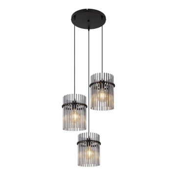 Globo - Candeeiro suspenso 3xE27/60W/230V diâmetro 47 cm preto