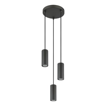 Globo - Candeeiro suspenso 3xGU10/25W/230V preto