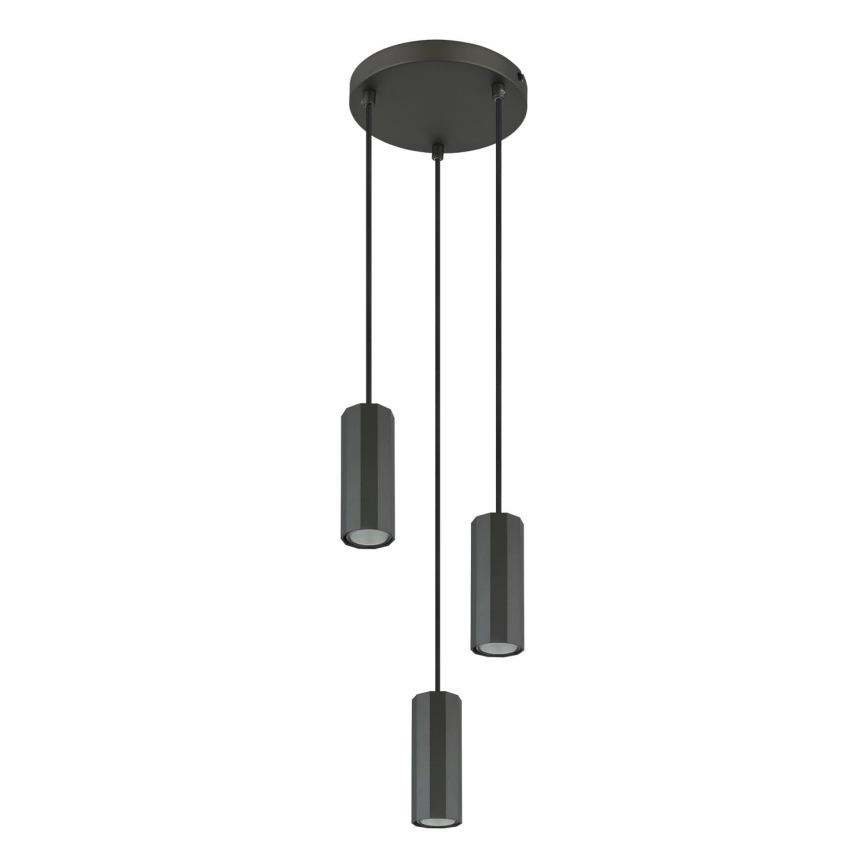 Globo - Candeeiro suspenso 3xGU10/25W/230V preto