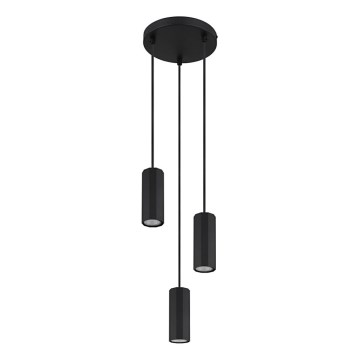Globo - Candeeiro suspenso 3xGU10/25W/230V preto