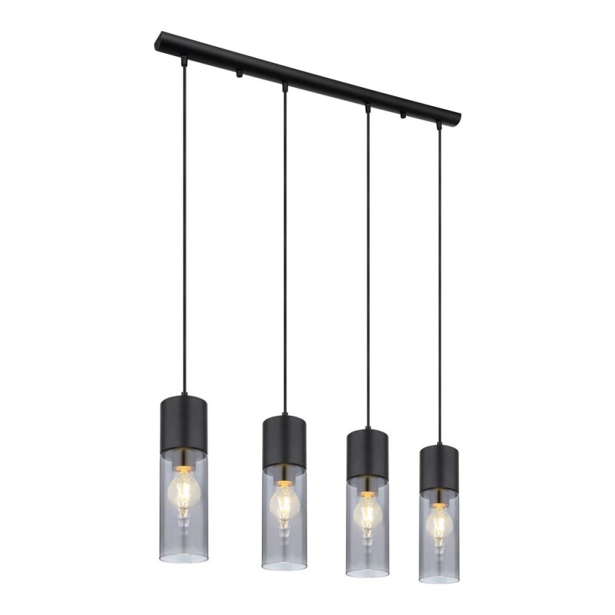 Globo - Candeeiro suspenso 4xE27/25W/230V preto