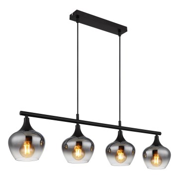 Globo - Candeeiro suspenso 4xE27/40W/230V preto