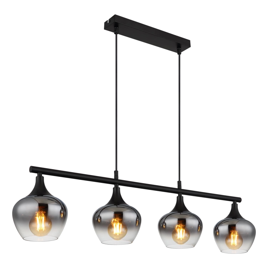 Globo - Candeeiro suspenso 4xE27/40W/230V preto