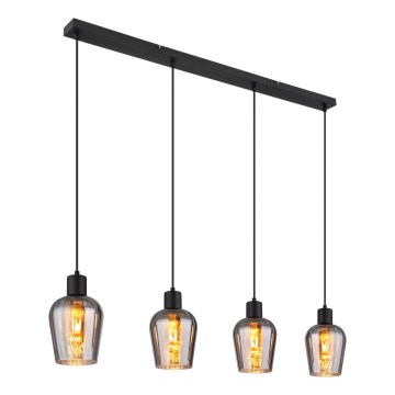 Globo - Candeeiro suspenso 4xE27/40W/230V preto
