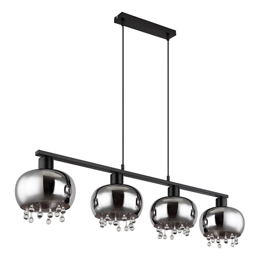 Globo - Candeeiro suspenso 4xE27/9W/230V preto
