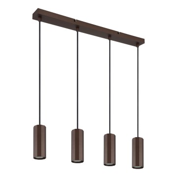 Globo - Candeeiro suspenso 4xGU10/25W/230V castanho