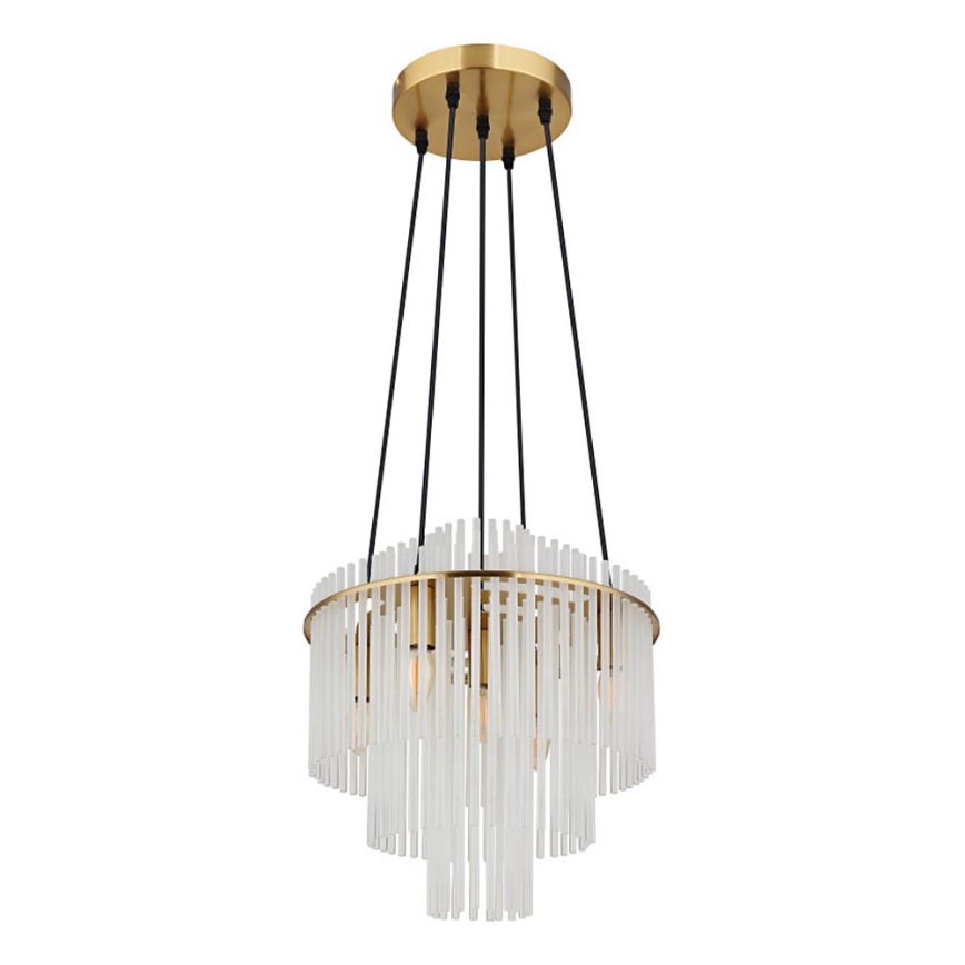Globo - Candeeiro suspenso 5xE14/40W/230V dourado