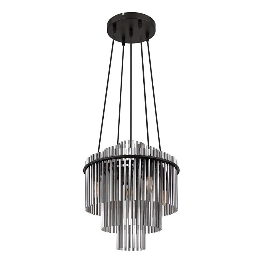 Globo - Candeeiro suspenso 5xE14/40W/230V preto