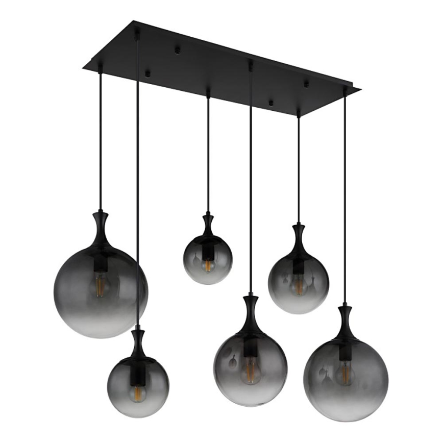 Globo - Candeeiro suspenso 6xE27/10W/230V preto