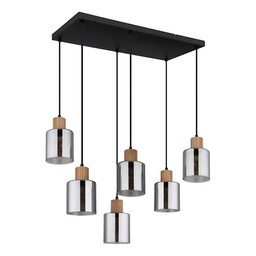 Globo - Candeeiro suspenso 6xE27/25W/230V preto