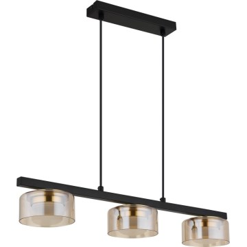 Globo - Candeeiro suspenso LED 3xGX53/6W/230V fumado/castanho