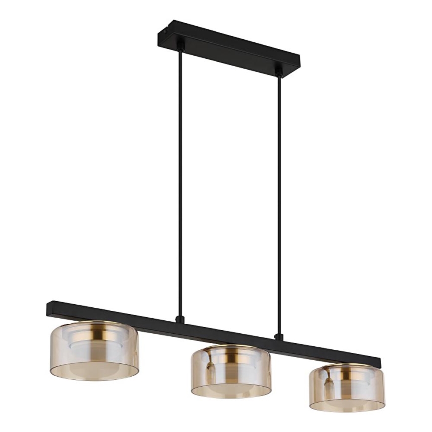 Globo - Candeeiro suspenso LED 3xGX53/6W/230V fumado/castanho