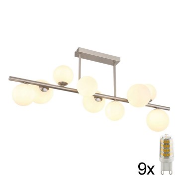 Globo - Candeeiro suspenso LED 9xG9/3W/230V cromado mate