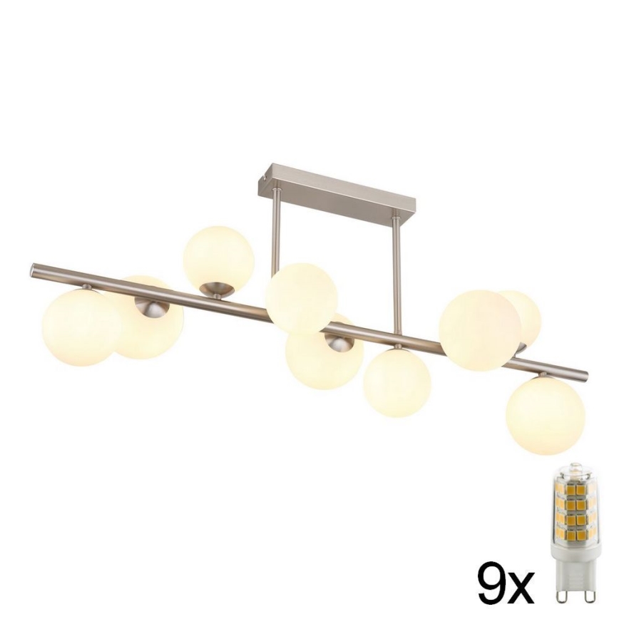 Globo - Candeeiro suspenso LED 9xG9/3W/230V cromado mate