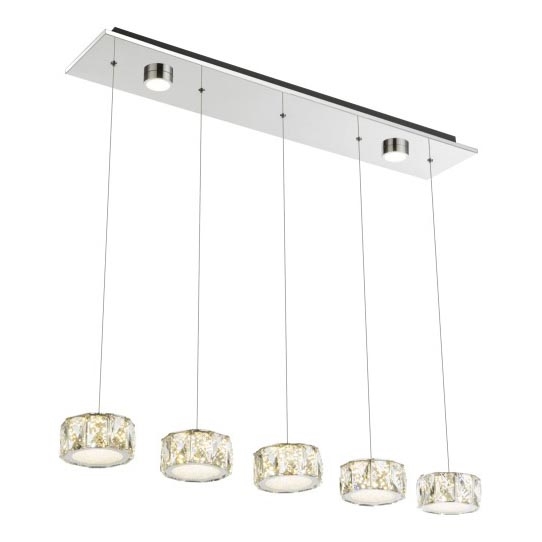 Globo - Candeeiro suspenso LED LED/52W/230V 4000K cromado brilhante/transparente