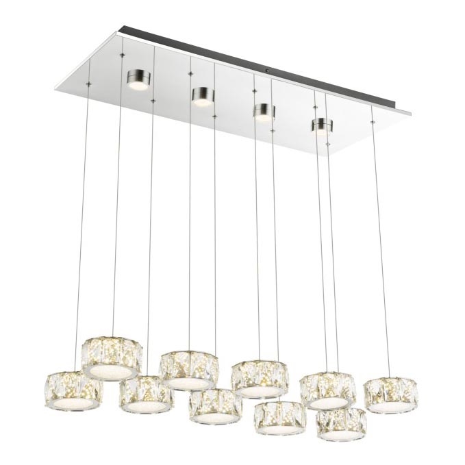 Globo - Candeeiro suspenso LED LED/92W/230V 4000K cromado brilhante/transparente