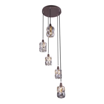 Globo - Candelabro de cristal num fio 5xE14/40W/230V