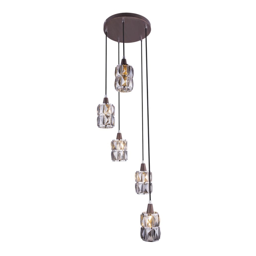 Globo - Candelabro de cristal num fio 5xE14/40W/230V