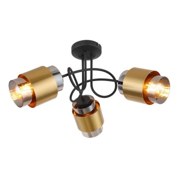 Globo - Candelabro integrado 3xE27/40W/230V preto/latão