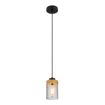 Globo - Candelabro suspenso 1xE27/40W/230V metal/madeira