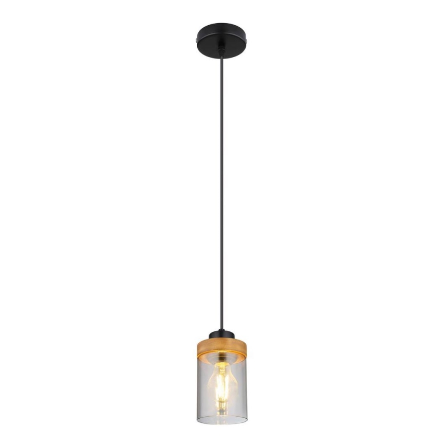 Globo - Candelabro suspenso 1xE27/40W/230V metal/madeira