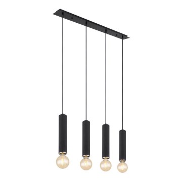 Globo - Candelabro suspenso 4xE27/60W/230V madeira preta
