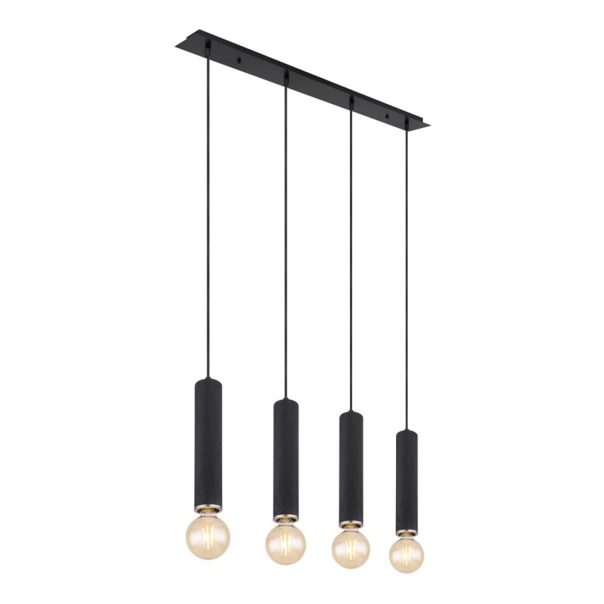 Globo - Candelabro suspenso 4xE27/60W/230V madeira preta
