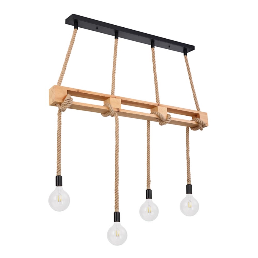 Globo - Candelabro suspenso 4xE27/60W/230V pinho