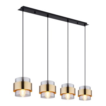 Globo - Candelabro suspenso 4xE27/60W/230V preto/latão