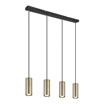 Globo - Candelabro suspenso 4xGU10/35W/230V preto/latão