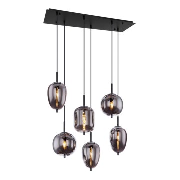 Globo - Candelabro suspenso 6xE14/40W/230V preto