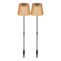 Globo - CONJUNTO 2x Iluminação solar LED LED/0,06W/3V IP44 laranja