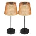 Globo - CONJUNTO 2x Luminária Solar LED LED/0,06W/3V IP44 40 mAh laranja