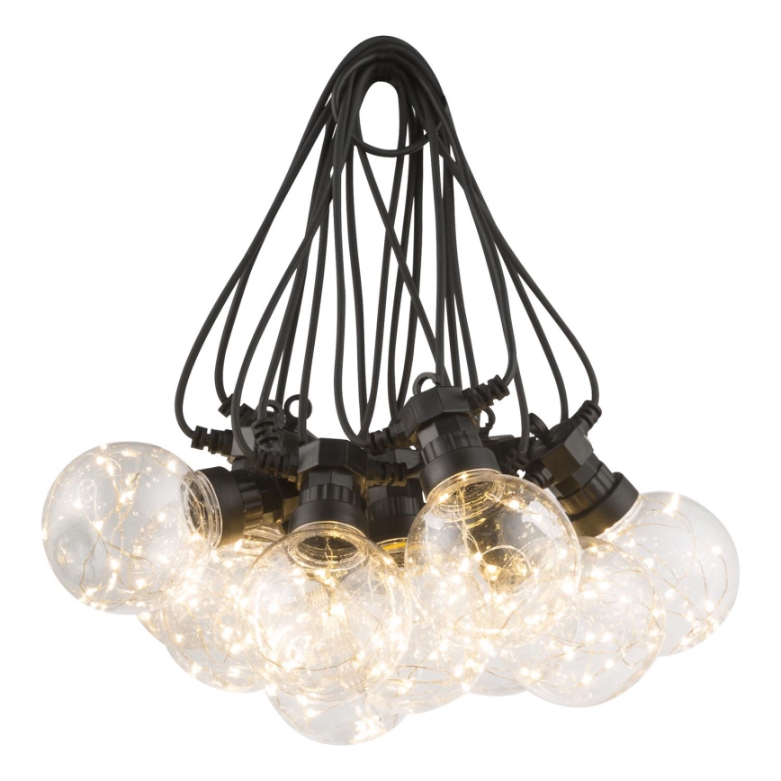Globo - Corrente decorativa exterior LED 10xLED/0,27W/230V 7,5 m IP44 preto