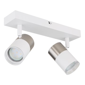 Globo - Foco 2xGU10/25W/230V branco/cromado mate