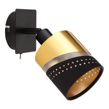 Globo - Foco de parede 1xE14/25W/230V preto/dourado