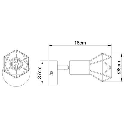 Globo - Foco de parede LED 1xE14/6W/230V preto