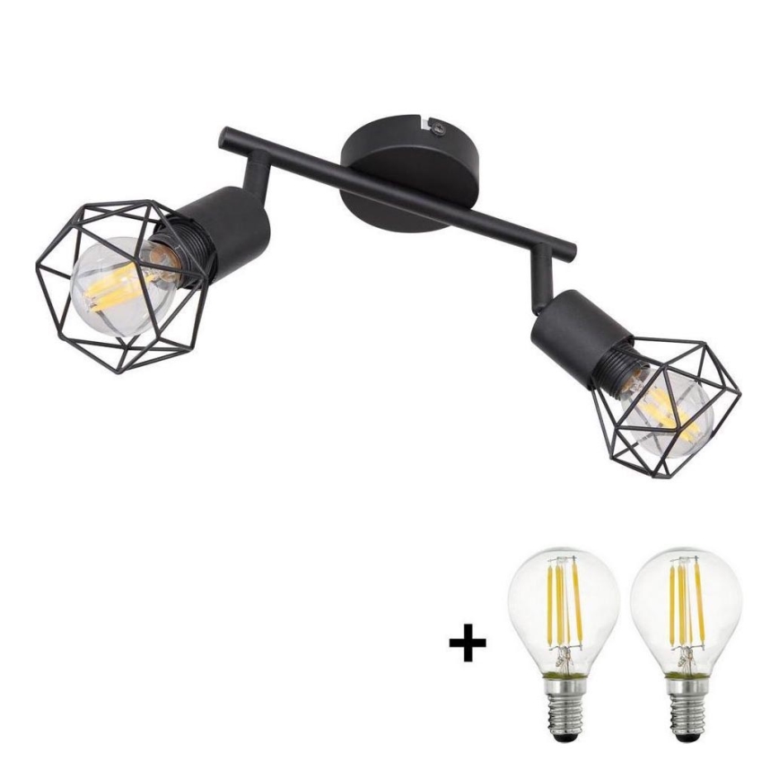 Globo - Foco LED 2xE14/6W/230V preto