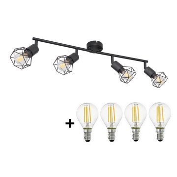 Globo - Foco LED 4xE14/6W/230V preto