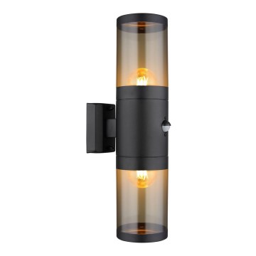 Globo iluminação de parede com sensor 2xE27/40W/230V IP44