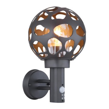 Globo - Iluminação de parede exterior com sensor 1xE27/15W/230V IP44