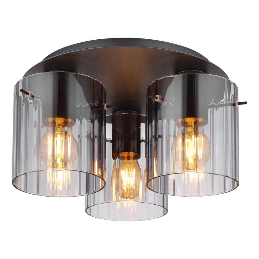 Globo - Iluminação de teto 3xE27/40W/230V diâmetro 37 cm cinzento