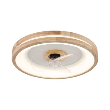 Globo -  Iluminação de teto LED com regulação e ventoinha LED/30W/230V 2700-6500K castanho + comando