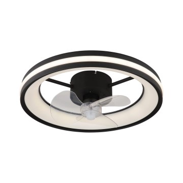 Globo - Iluminação de teto LED com regulação e ventoinha LED/30W/230V 2700-6500K preto + comando