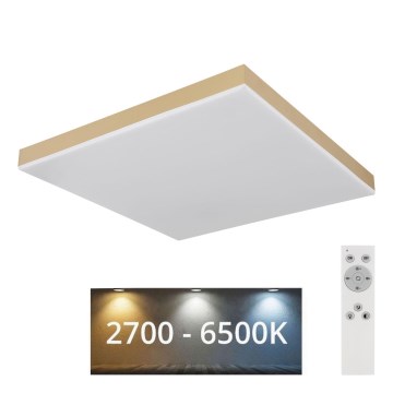 Globo - Iluminação de teto LED com regulação LED/24W/230V 2700-6500K dourada + controlo remoto