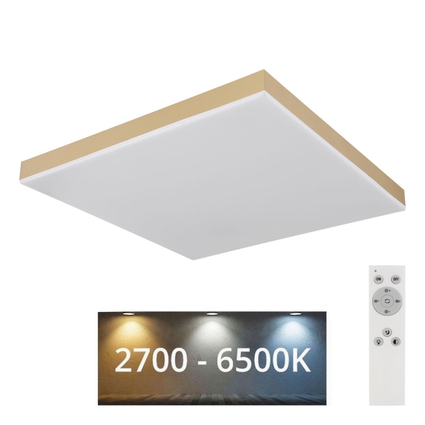 Globo - Iluminação de teto LED com regulação LED/24W/230V 2700-6500K dourada + controlo remoto