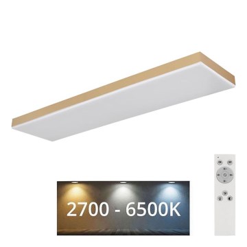 Globo - Iluminação de teto LED com regulação LED/24W/230V 2700-6500K dourada + controlo remoto
