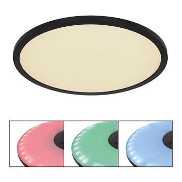 Globo - Iluminação de teto LED RGB para casa de banho com regulação LED/21W/230V 3000-6000K + comando IP44 preto